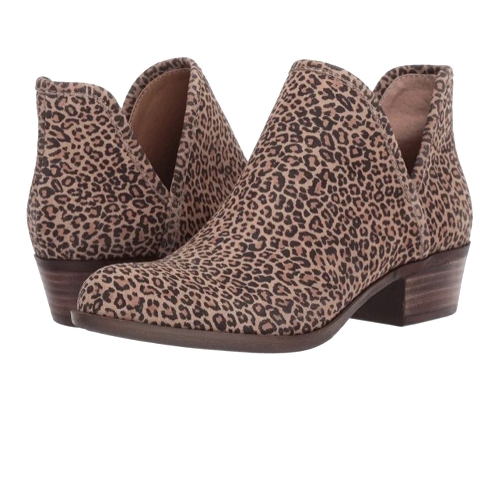 Sz 6 Lucky Brand Baley 2 Leopard Split Shaft Ankle Boots - Picture 2 of 16
